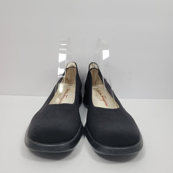 Salvatore Ferragamo Sport Women's Black Nero Leather Slip On Flats US Size 9.5 - Picture 3 of 8
